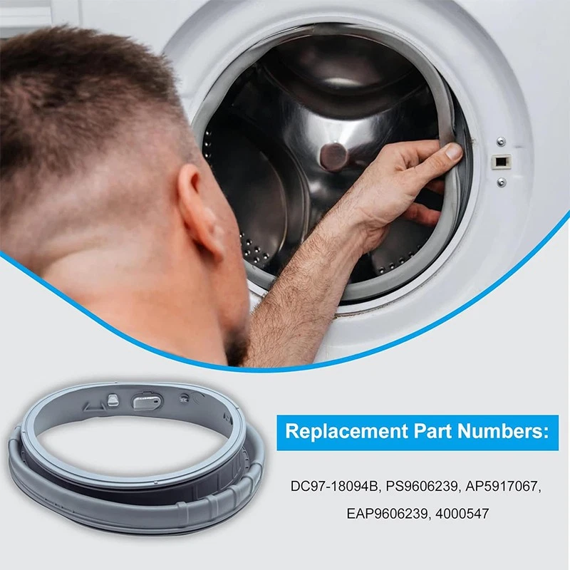 Washer Door Boot Gasket Compatible with Samsung DC97-18094B AP5917067 PS9606239 - Image 3 of 4