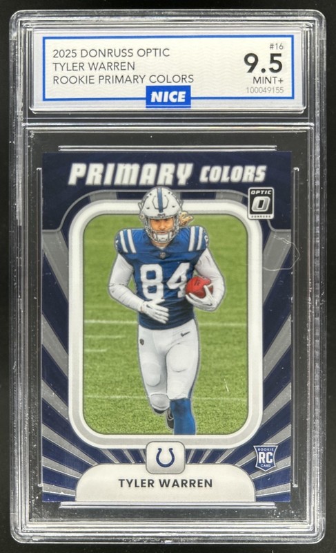 2025 Panini Donruss Optic Tyler Warren Rookie Primary Colors RC #16 NICE 9.5