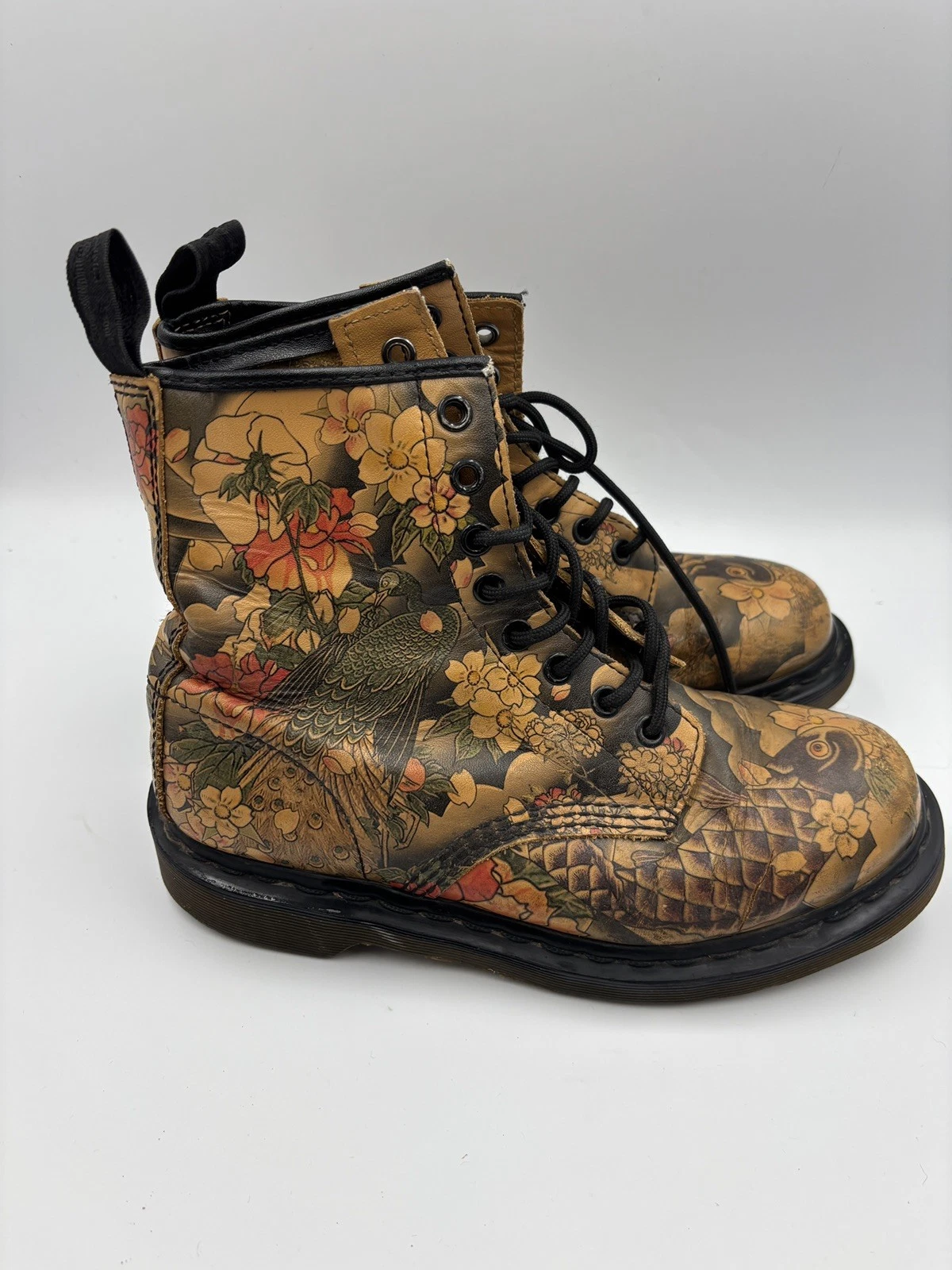 Dr Martens X Evisu Wagara Limited Edition Tattoo Koi Fish Boots | UK Size 5