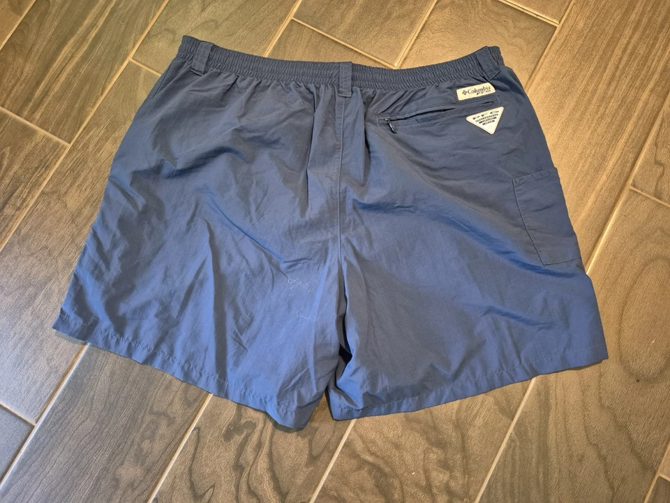 Pantalones Cortos Columbia PFG Para Hombre Talla Grande Omni-Sombra Rendimiento Pesca Azul Foto 4 de 4