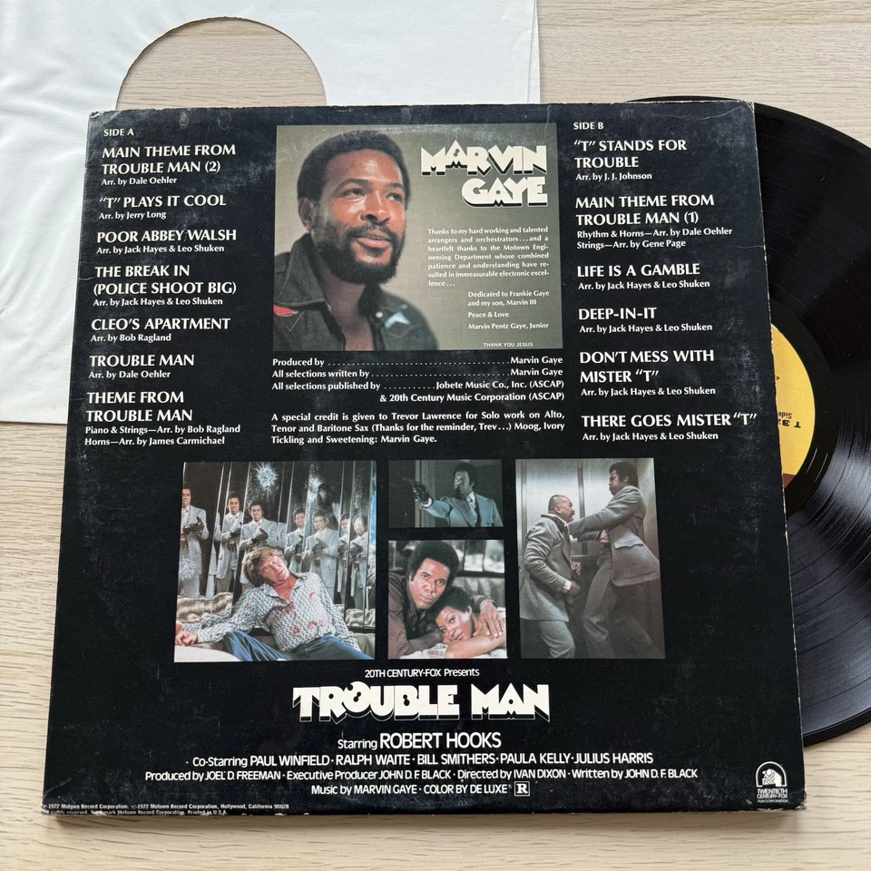 Marvin Gaye Trouble Man Original Tamla 1972 gatefold diecut soul soundtrack! - Image 3 of 4