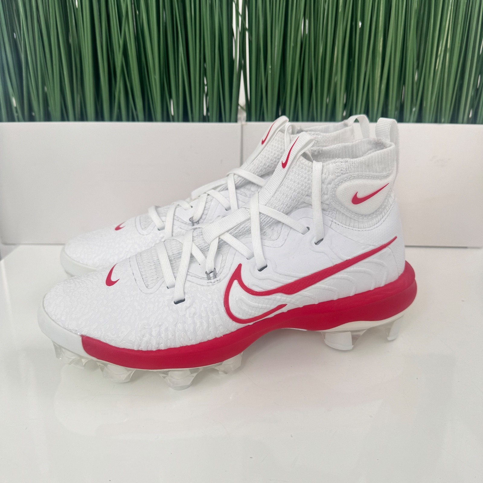 Nike Alpha Huarache NBY NXT MCS Mens Baseball Cleat White Red DJ6519-104 Size 7