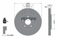 2X Textar 92278905 Bremsscheibe FüR VW Fiat Chrysler Lancia Dodge