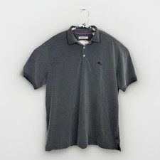 Tommy Bahama Mens XL Gray Textured Modal Island Zone Casual Polo Shirt