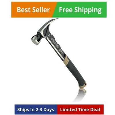 Tools Framing Hammer for Carpentry & Demolition, Magnetic Nail Holder, Rip Cl...