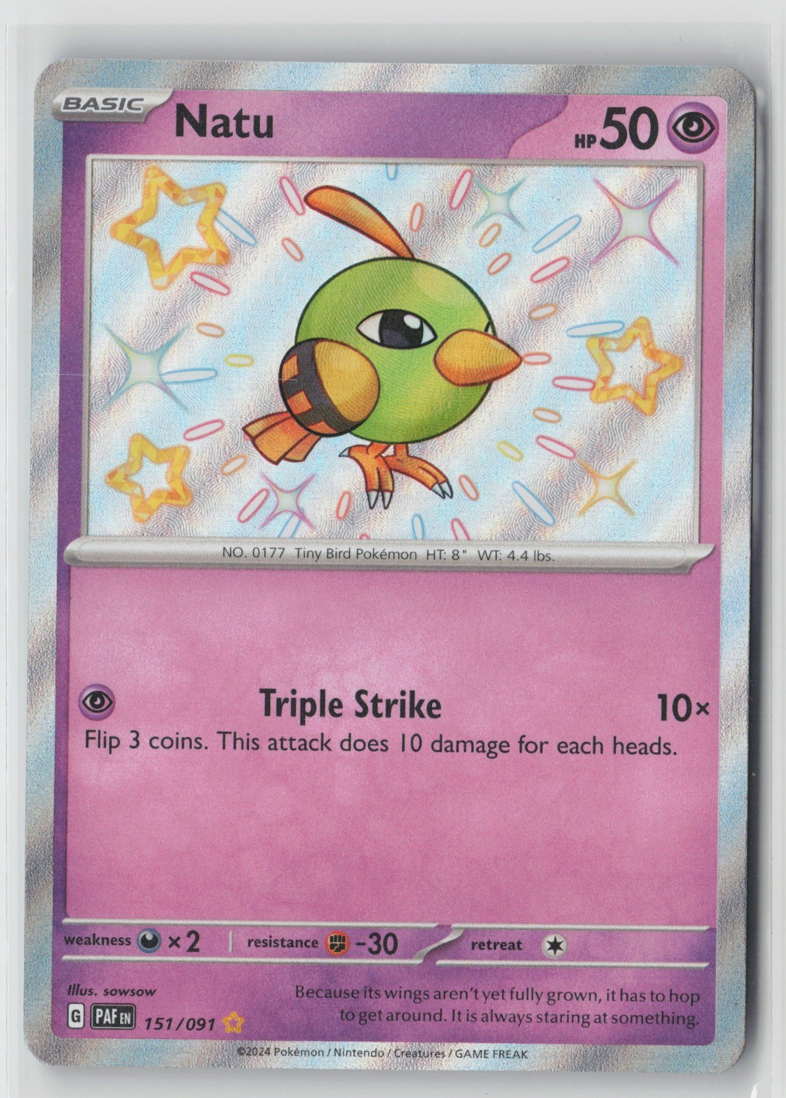 Natu 151/091 SV: Paldean Fates Shiny Rare Holo NM sowsow