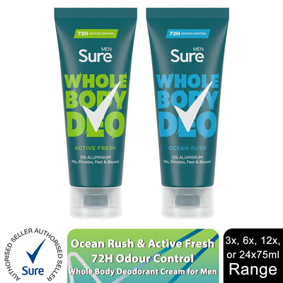 Sure Men Ganzkörper Deo Creme Ocean Rush & Active Fresh, 75 ml