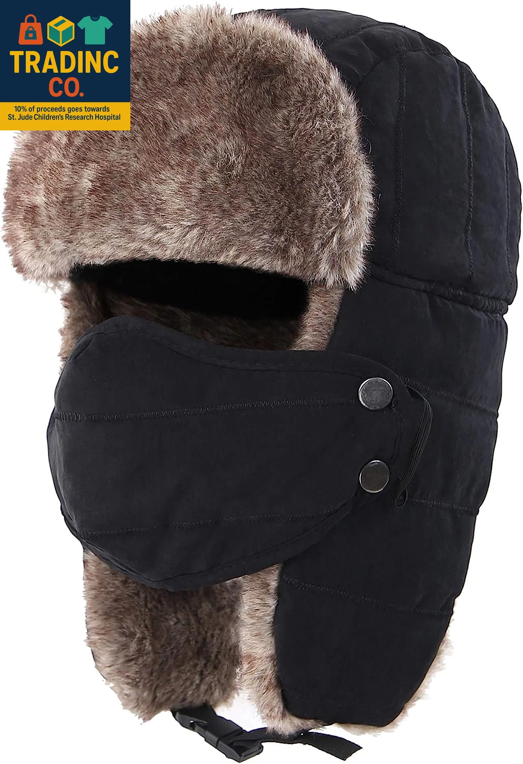 Men's Winter Trooper Hat with Removable Face Mask and Earflaps