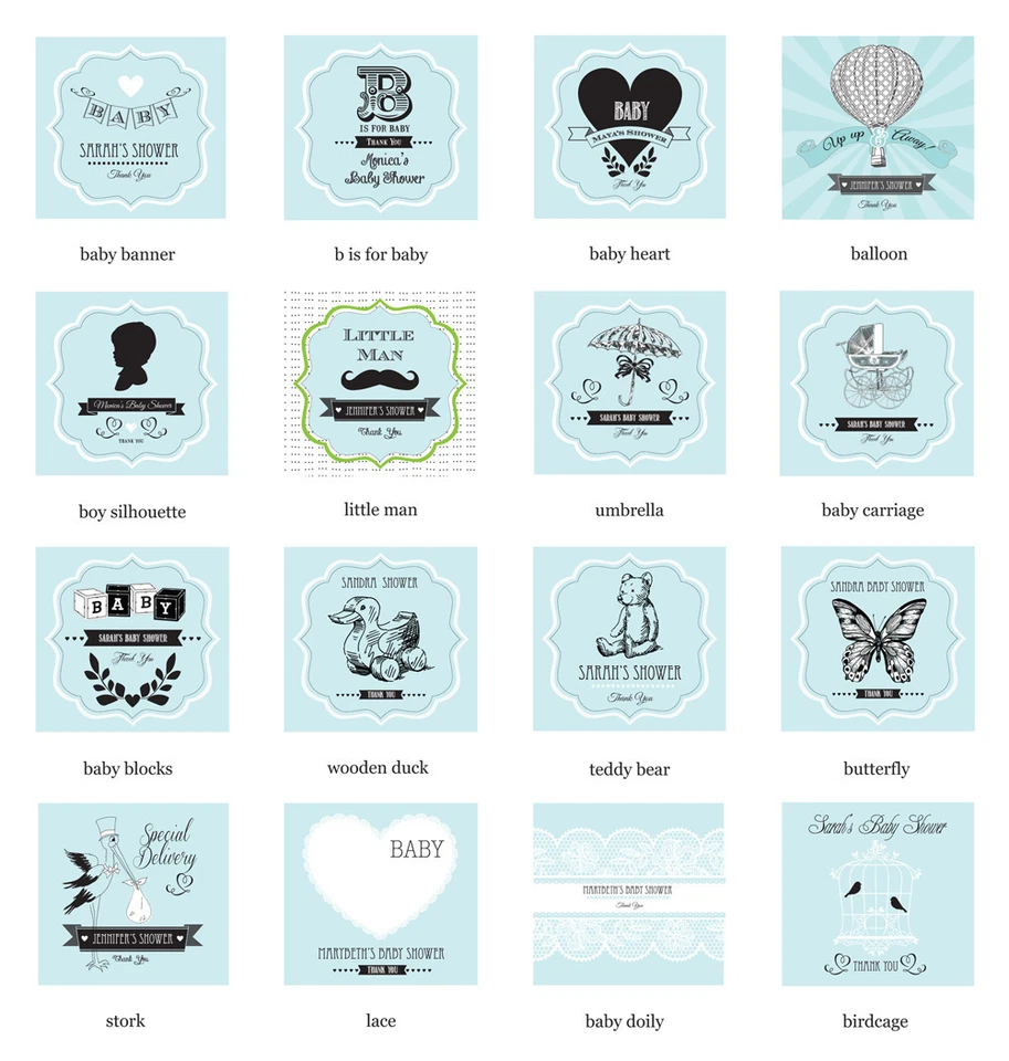 Vela quadrada vintage rosa ou azul personalizada lata chá de bebê favor 30-60-96 - Imagem 3 de 4