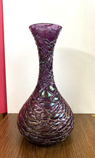 EXC COND - ANTIQUE LOETZ KRALIK PALLME-KONIG IRIDESCENT THREADED ART GLASS VASE