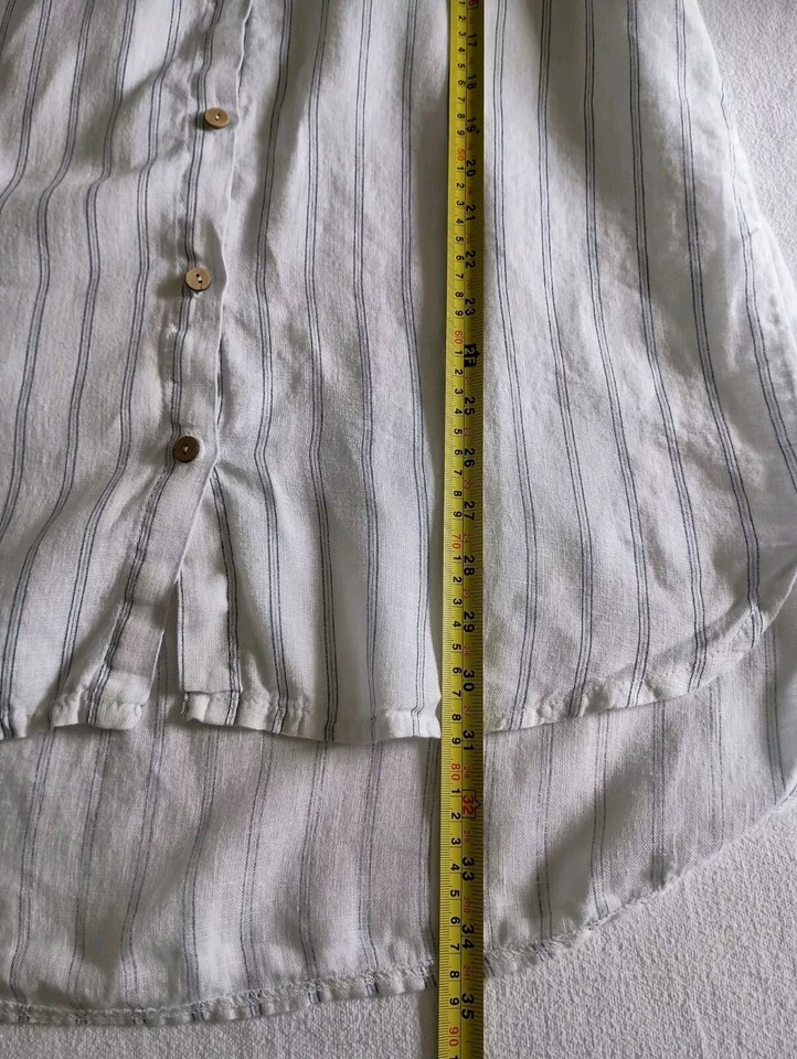 Rosemarine Italy Size Large 100 Linen Roll Tab Shirt Tunic Lagenlook