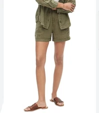 Michael Stars Linen  Bix Pleated Shorts With  Tie Size  S