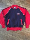 Vintage 1980s 80s Adidas USA Olympics Track Jacket Mens M Red Blue Jumper Stripe