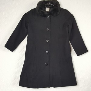 girls black wool coat