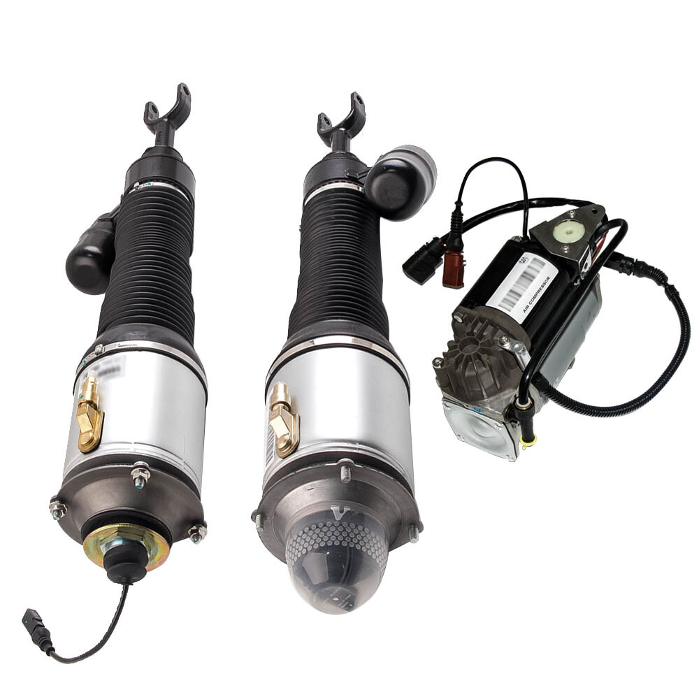 Front Pair Air Struts Shock W/ Compressor pump For Bentley 3D0616005M 3D0616040