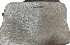 Laura Mercier champagne Make up Cosmetic Bag NWT Faux Leather Zipper