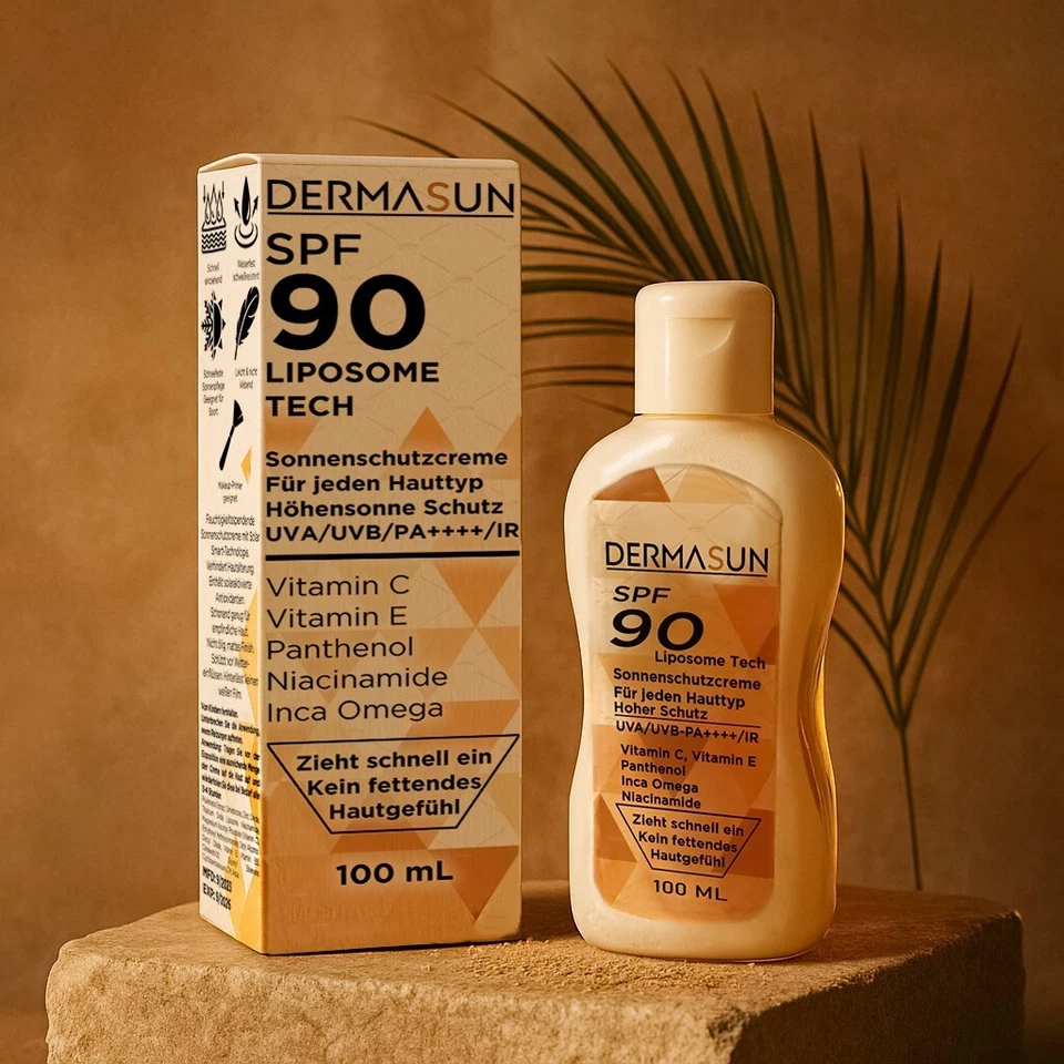 DermaSun® 100mL Sunscreen Face SPF 90 Vitamin C/E Anti Age Makeup Day Cream - Image 2 of 4