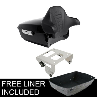 13.7'' King Trunk Pad w/ Solo Rack Fit For Harley Touring Road Glide King 14-26