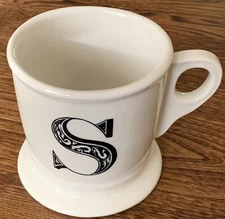 Anthropologie S Monogram Mug Initial Letter Coffee  Shaving Mug 16oz