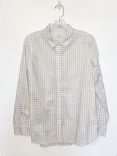 Garnet Hill Gray White Checked Button Down Shirt Size 4