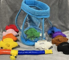 RETIRED VINTAGE Lakeshore LET'S GO FISHING Play Set NO BOX Soft Fish Bowl Pet