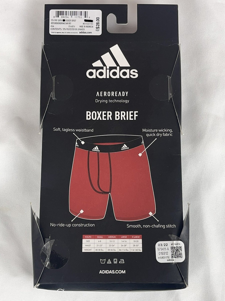 i Adidas Youth Performance Underwear 1 Pair Boxer Briefs Boys M