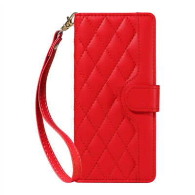 Leather Strap Grid Wallet Phone Case for Xiaomi 17 15 14 12T 13 12 11 POCO M7 F6