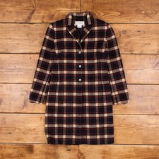 Vintage Jones Wear Wool Jacket Xs Long Plaid Multicoloured Womens Button