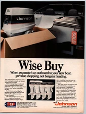 Johnson Outboard Boat Motor - 1986 Vintage Print Ad Ephemera