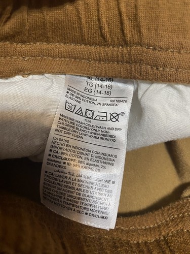 Old Navy Boys Khaki Joggers pants XL 14-16 elastic waist & hem - Picture 5 of 6