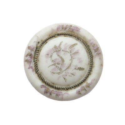 Alter Knopf - weiß lackiertes Glas - 22 mm - Victorian Glass Button