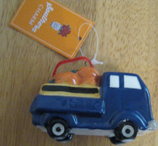 St. Nicholas Square Ornament Blue Truck Carrying Oranges NWT