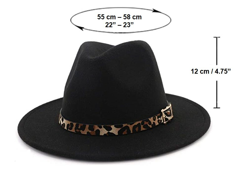 Fedora Leopard Band Men Women Felt Vintage Style Wide Brim  display picture 1