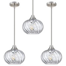 3 Pack 1 Light 7.75" Hanging Indoor Kitchen Island Pendant Ceiling Light Fixture