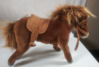 Hansa Horse 14'' Saddle and Bridle Standing Plush Pony Toy W Tags HTF Farm