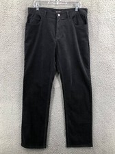 Michael Kors Corduroy Pants Chino Straight Leg Men's 34X32 Flat Front Black 4989