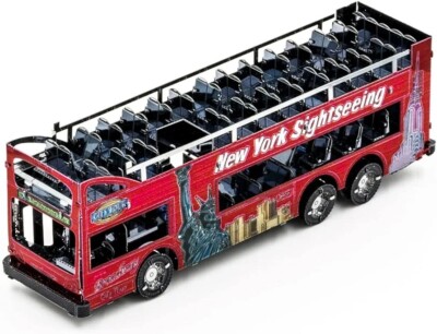 Fascinations Metal Earth - Big Apple Tour Bus Laser Cut Metal Model Kit - New