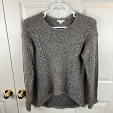 Women's Helmut Lang Hi Low Pullover Sweater Wool Alpaca Large L Brown Gray