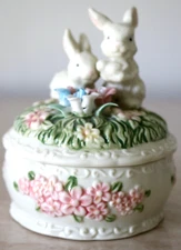 Vintage Cottontale Collection 2002 - Ceramic Bunny Trinket Candy Dish