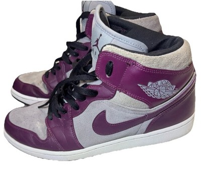 Jordan Air Jordan 1 Bordeaux High Top Maroon Gray White Men's Sneaker size 12 