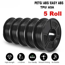3D Filament PETG/EASY ABS/TPU/ASA Filamnet 1.75mm 5Roll 1KG（TPU 0.5KG/Roll）