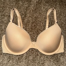 Pre-Owned 2023 Calvin Klein Lightly Lined Nude Bra 32B Logo Straps