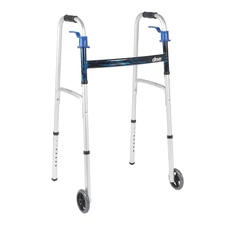 Drive Medical Aluminum 32 to 39" H Trigger Release Folding Walker up to 350 lbs