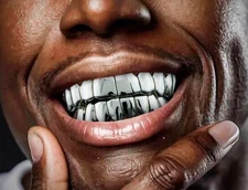 Silver Electroplated Non Tarnish Custom 8 Top 8 Bottom Grillz for Teeth + Molds