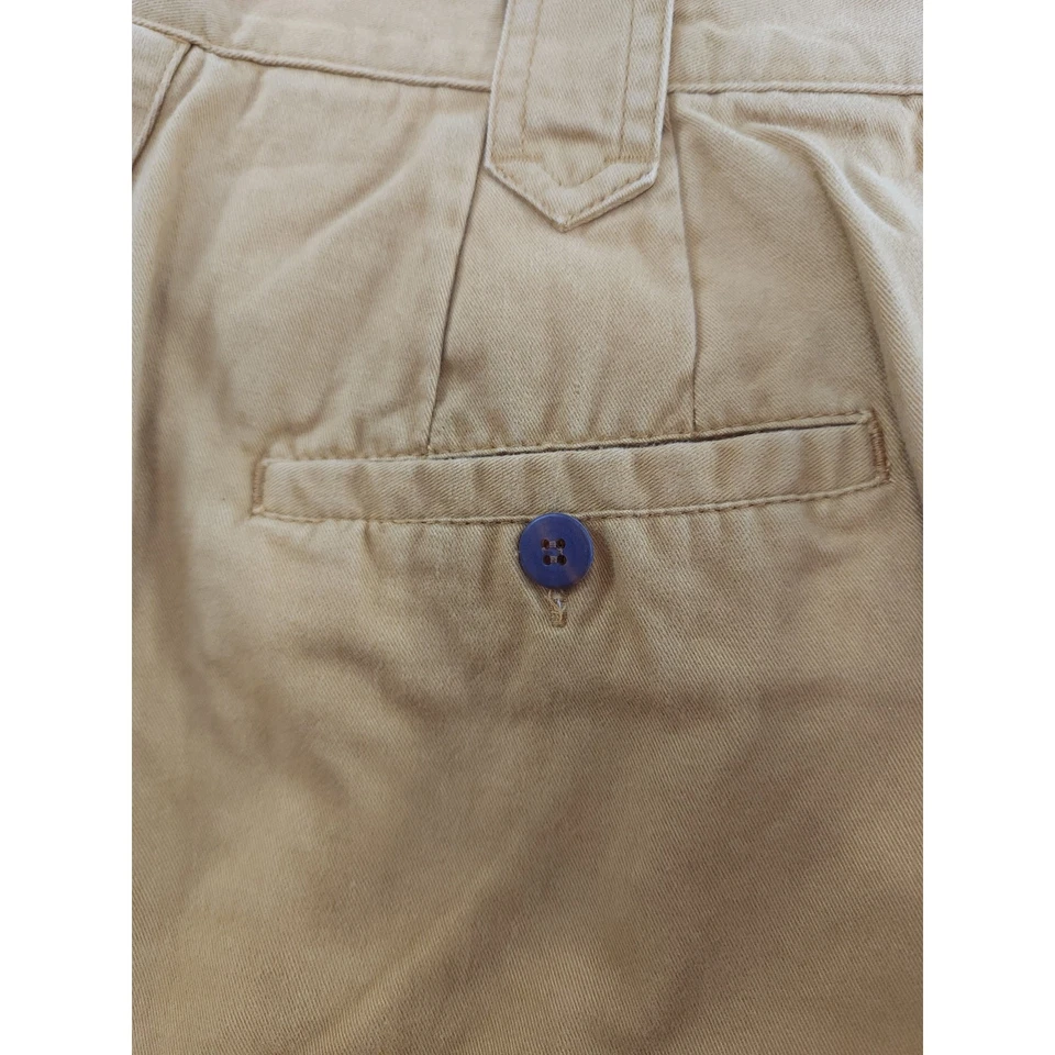 Pantalones de pierna cónica plisados tiro alto Woolrich vintage talla 12 amarillo tostado preppy Foto 4 de 4