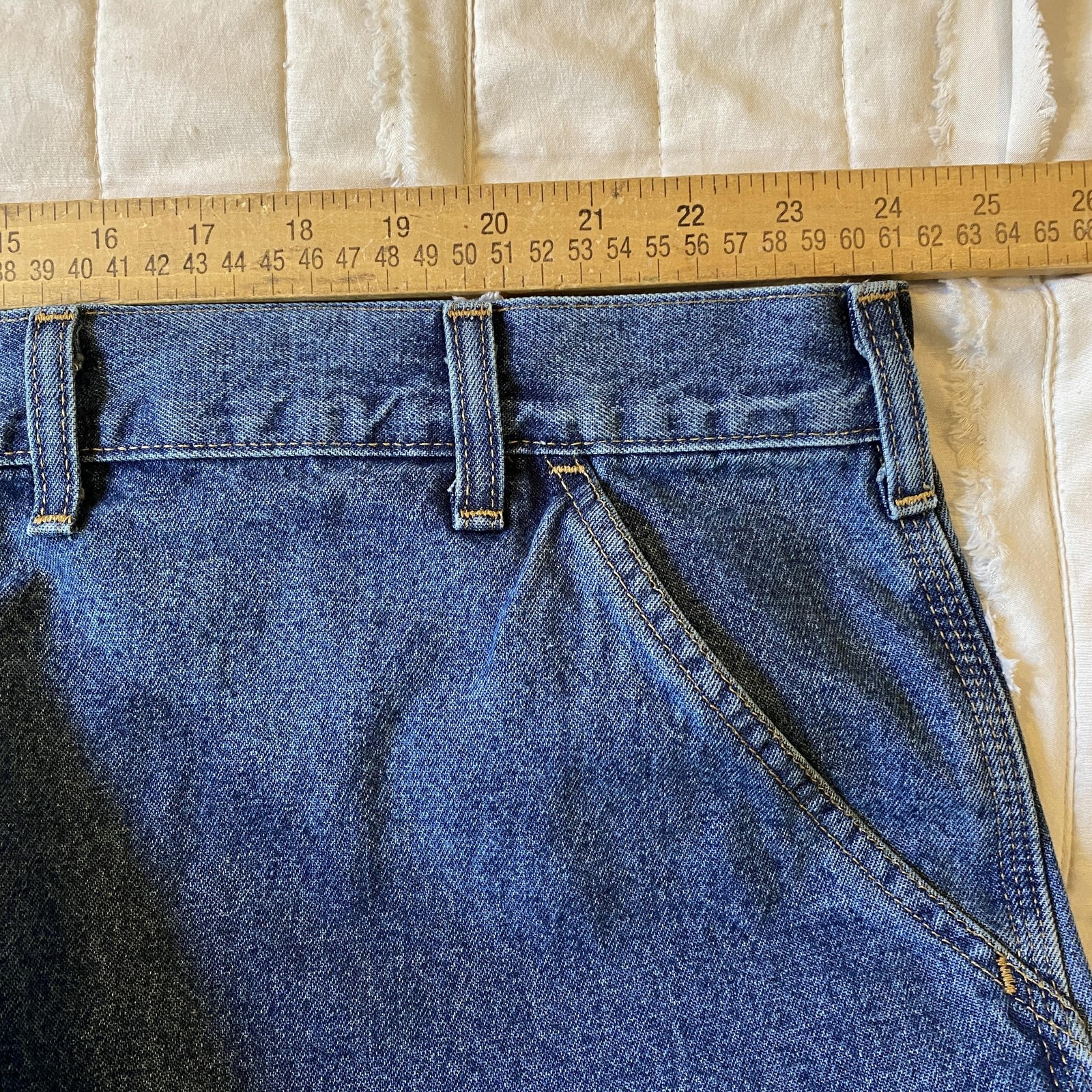 Carhartt Jeans Mens 48x30 Blue Loose Original Fit Work Dungaree Denim B13 Rugged thumbnail 3