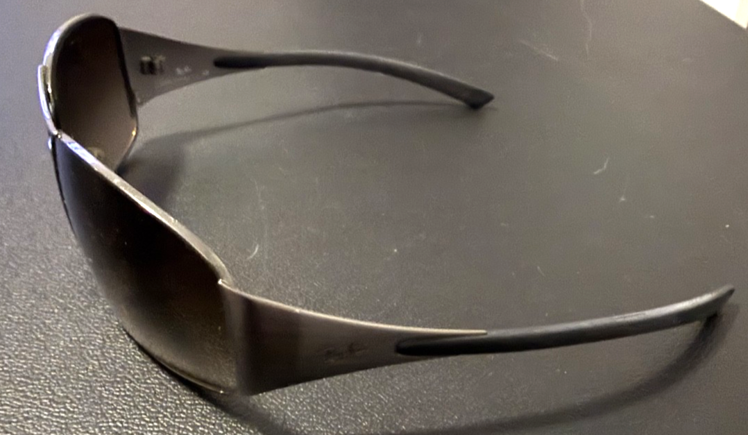Ray-Ban RB3320 004/13 Wrap Shield Sunglasses Chrome Tone Made In