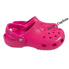Size J3 Crocs Classic Neon Highlighter Clogs Slip On Pink 209570-6TW Youth 3 New
