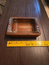 Vintage Glass Souvenir Ashtray Picture Or Postcard Box