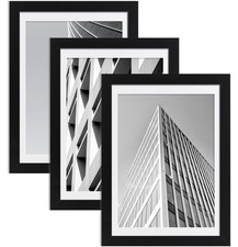 24x36 Poster Frame Black 3 Pack, Display 20x30 Pictures with Mat or 24x36 Pos...